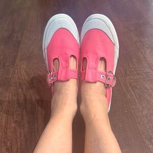 Vans Pink and White Flats